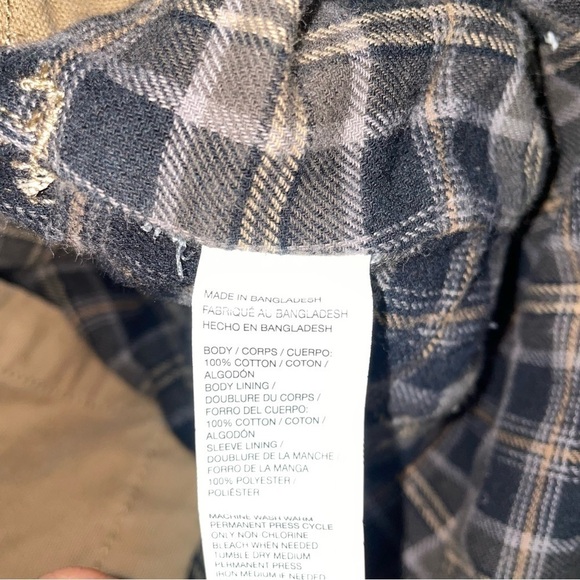 G.H. Bass & Co. Plaid Lined Button Up Shacket Coat 100% Cotton Tan XXL - Picture 6 of 8